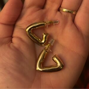 Gold Plated chunky Geometric triangle lightweight post Earrings